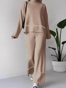 Conjunto Valentina em Tricô com Gola Alta e Calça
