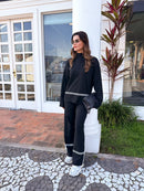 Conjunto Valentina em Tricô com Gola Alta e Calça