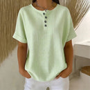 (Compre 1 Leve 2) Blusa Marina Com Listras Delicadas e Botões Frontais