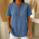 (Compre 1 Leve 2) Blusa Jeans Calenny Com Acabamento Estonado e Caimento Soltinho