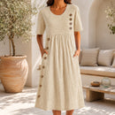 Vestido Cassandra com Estampa de Listras Delicadas