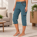 Calça Talyssa Capri com Cós Largo e Cordão Ajustável