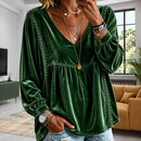 Blusa Manu com Decote V e Detalhes Geométricos